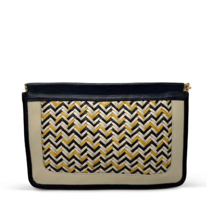 Loroa Snap Clutch – Woven Zigzag Design
